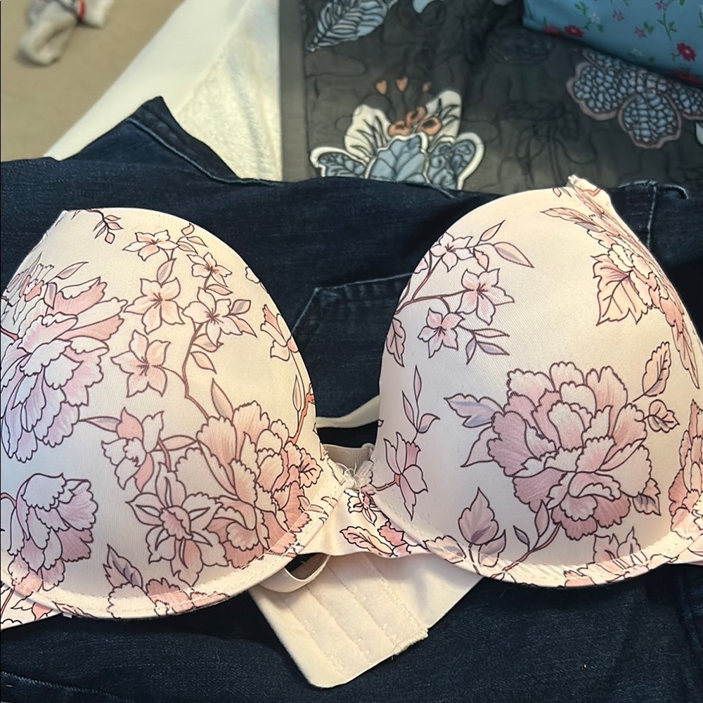 Floral Pink Bra